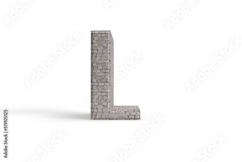Old style brick stone letter L