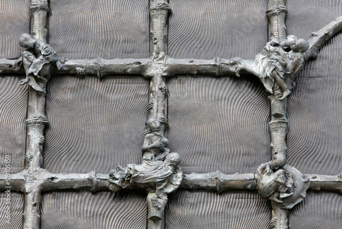 Notre Dame de la Treille cathedral door sculpture photo