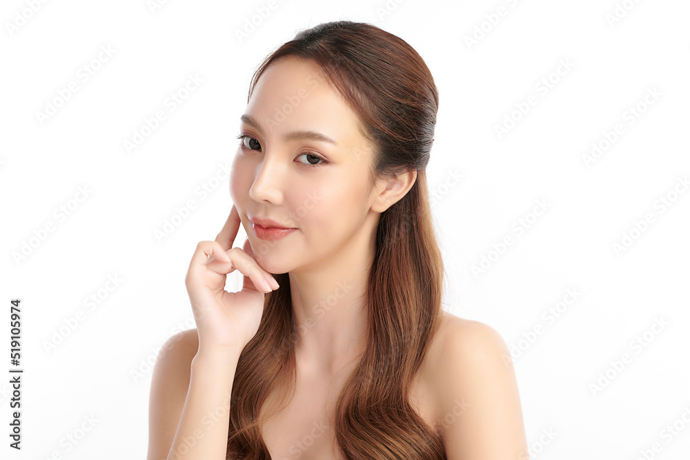 Beautiful young asian woman with clean fresh skin on white background, Face care, Facial treatment, Cosmetology, beauty and spa, Asian women portrait. Beautiful young asian woman with clean fresh skin on white background, Face care, Facial treatment, Cosmetology, beauty and spa, Asian women portrait.