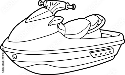 Jet Ski Vehicle Coloring Page for Kids