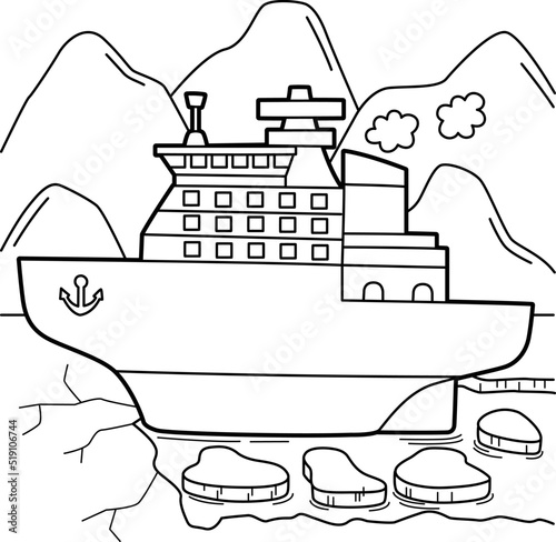Ice Breaker Vehicle Coloring Page for Kids