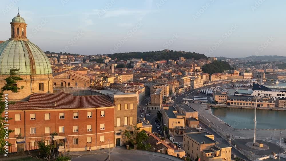 Ancona, Italy, landscape at sunset of the port Ancona, Italy, landscape at sunset of the port