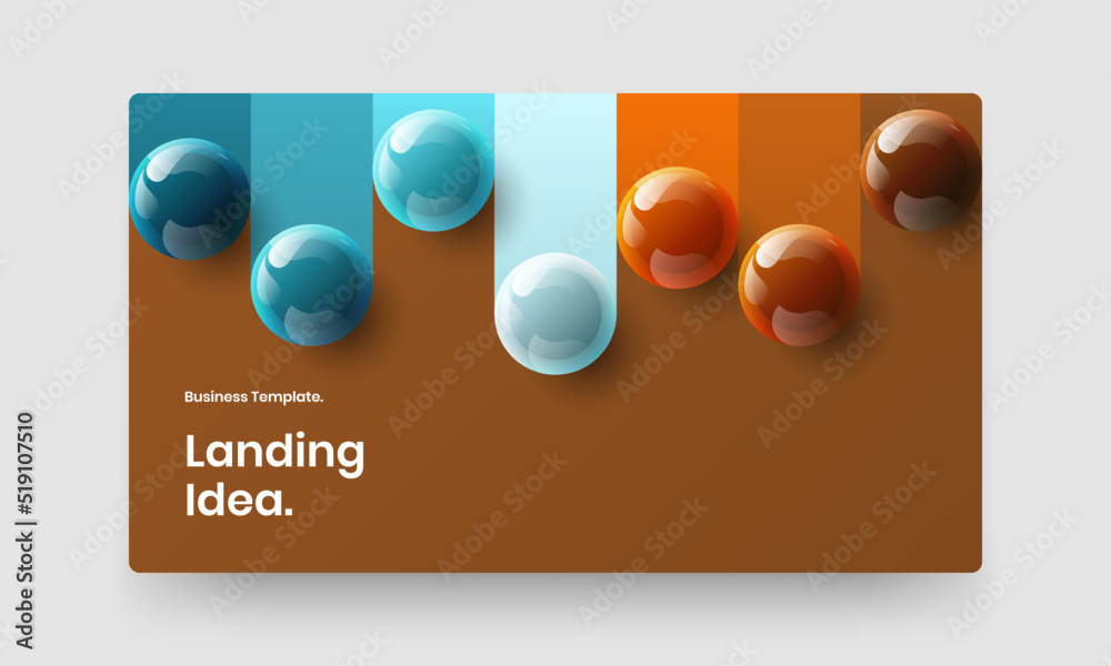 Simple poster vector design layout. Fresh 3D balls annual report template.