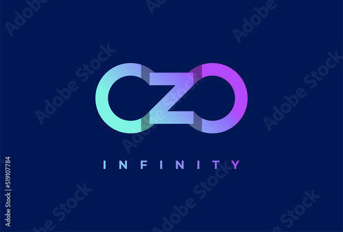 Infinity Logo. letter Z with infinity icon combination. suitable for technology, brand and company logo, vector illustration