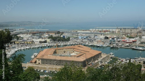 Ancona, Italy, aerial view of the Lazzaretto pentagonal building photo