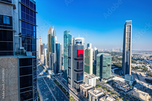 Skyscrapers highrise business buildings in downtown Dubai © Photocreo Bednarek