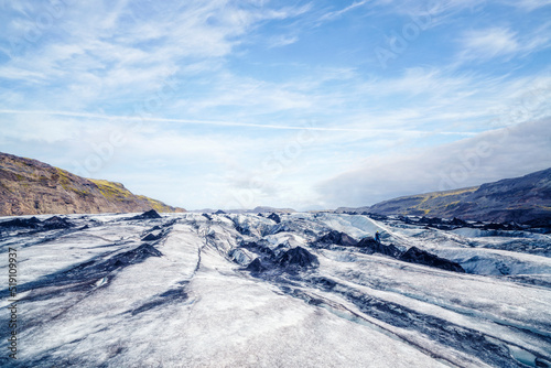 Solheimajokull glacier in bright daylight © Polarpx