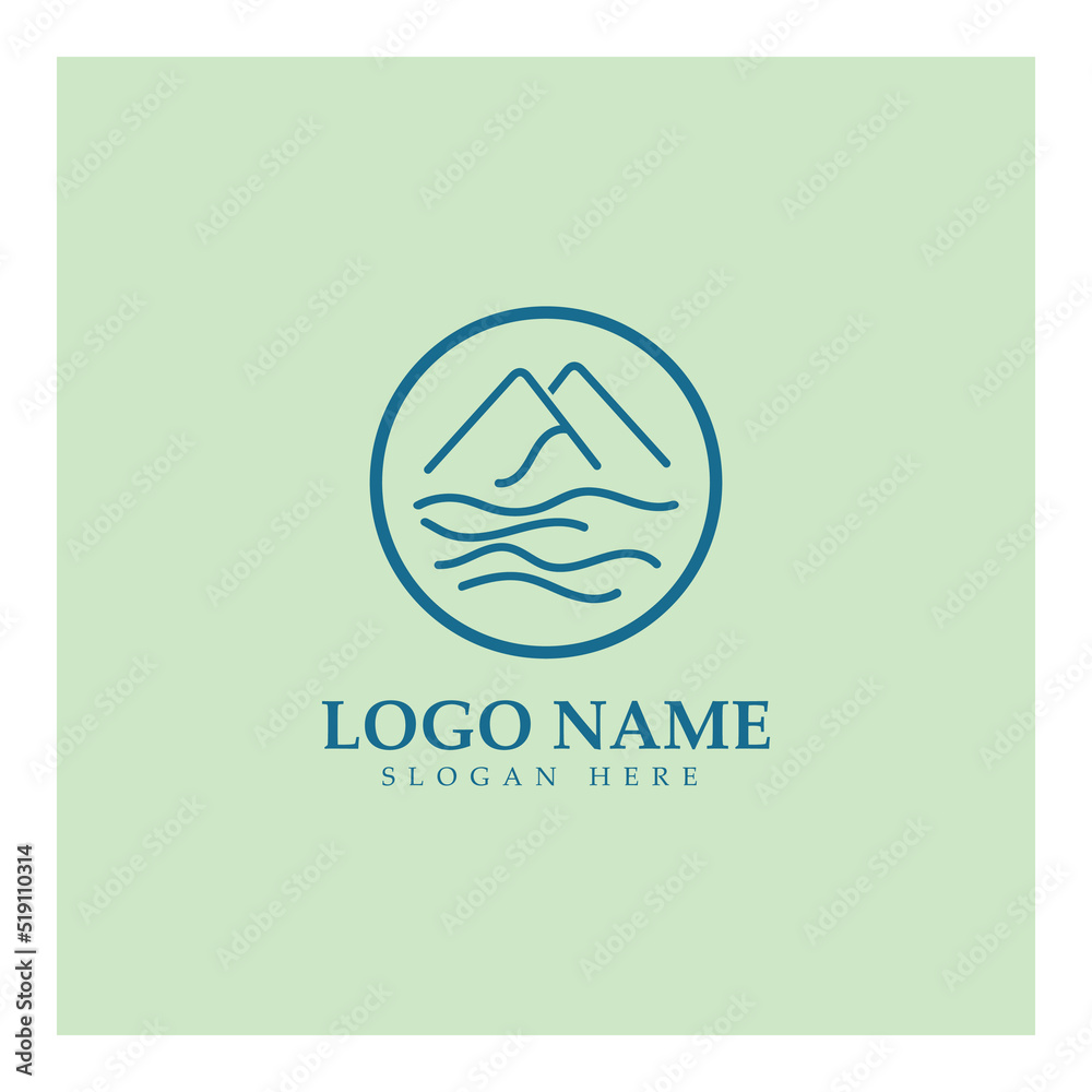 Obraz premium River Logo vector icon illustration design template