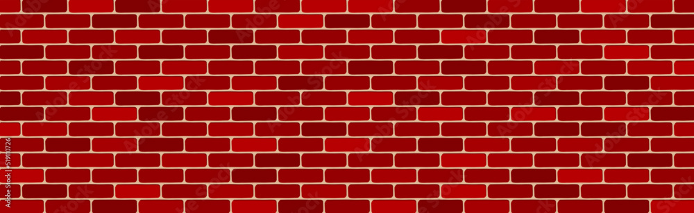 Red brick wall background. Long vector banner Red brick wall background. Long vector banner
