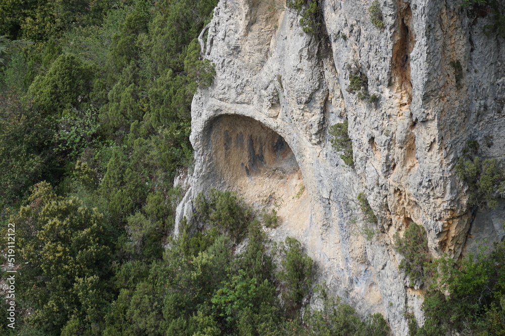old cave in the mountains of the gorges de la nesque france