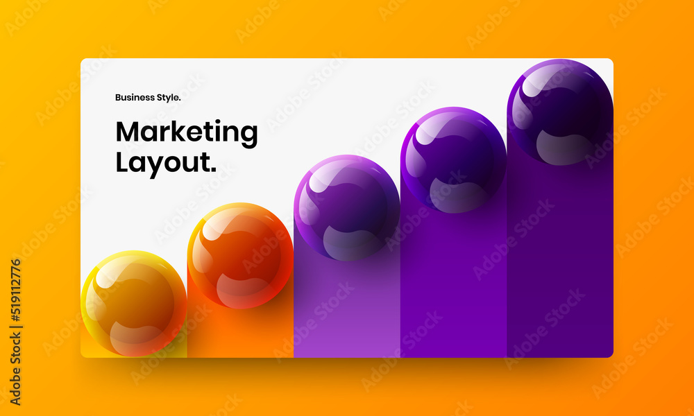 Modern realistic balls corporate identity layout. Premium website vector design illustration.