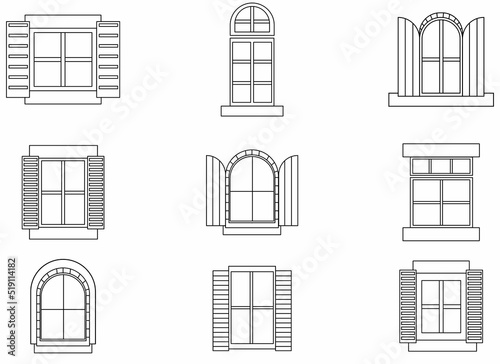 window vector design illustration isolated on gray background 