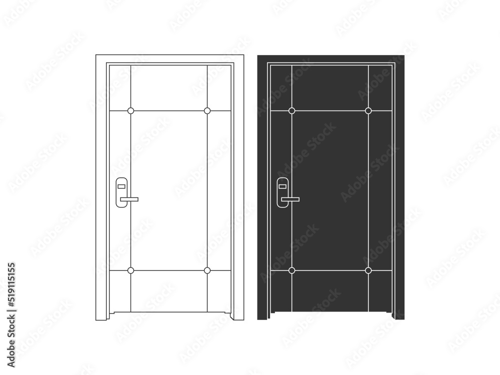 Modern wooden opened and closed door vector in different positions realistic set isolated illustration. Flat Door Vector Collection Pro Vector. House door icon. Simple illustration of house door vect Modern wooden opened and closed door vector in different positions realistic set isolated illustration. Flat Door Vector Collection Pro Vector. House door icon. Simple illustration of house door vect