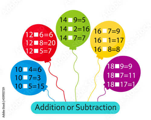 Math activity for kids. Developing numeracy skills. Number range up to 20. Vector illustration.