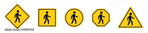 Pedestrian walk sign icon. Traffic walk icon, vector illustration