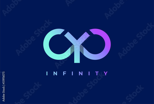 Infinity Logo. letter Y with infinity icon combination. suitable for technology, brand and company logo, vector illustration