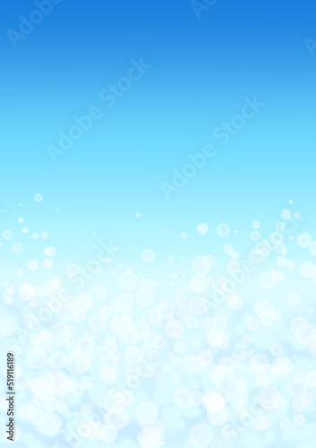 青空とキラキラ泡の背景イラスト 縦長 