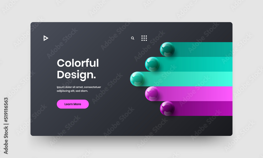 Original realistic spheres catalog cover layout. Simple leaflet vector design template. Original realistic spheres catalog cover layout. Simple leaflet vector design template.