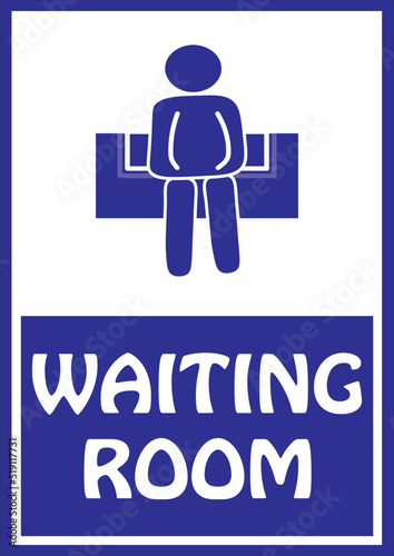 Waiting room sign board vector