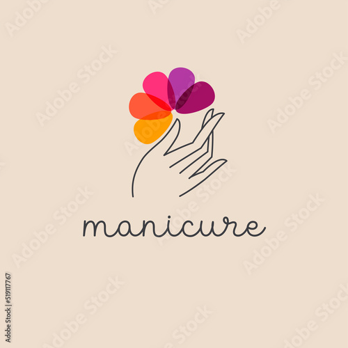 Vector logo design for manicure and nail salon.