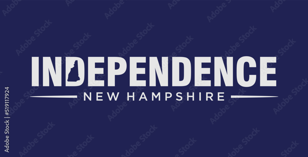 New Hampshire -US: The Campaign and Flag of New Hampshire. Independence NH  Exit. Vector Illustration.