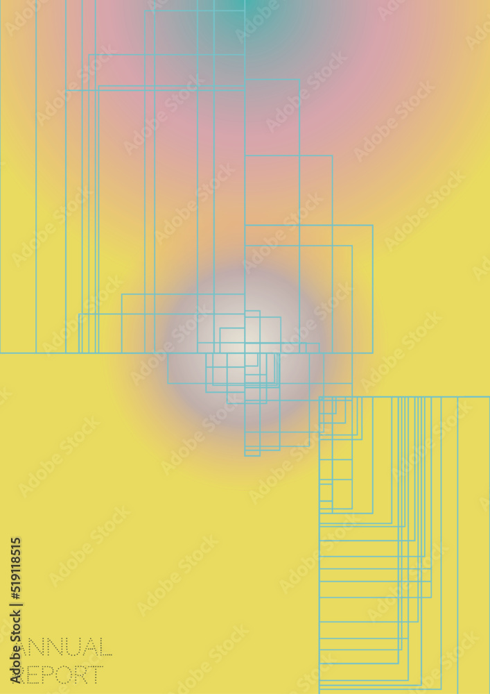 Obraz premium Minimal Minimal Geometric Vector Poster Design with Lines and Gradient Colorful Circles. Collection of Abstract Backgrounds for Covers, Flyers, Templates, Booklets, Cards, Brochures, Branding, etc.
