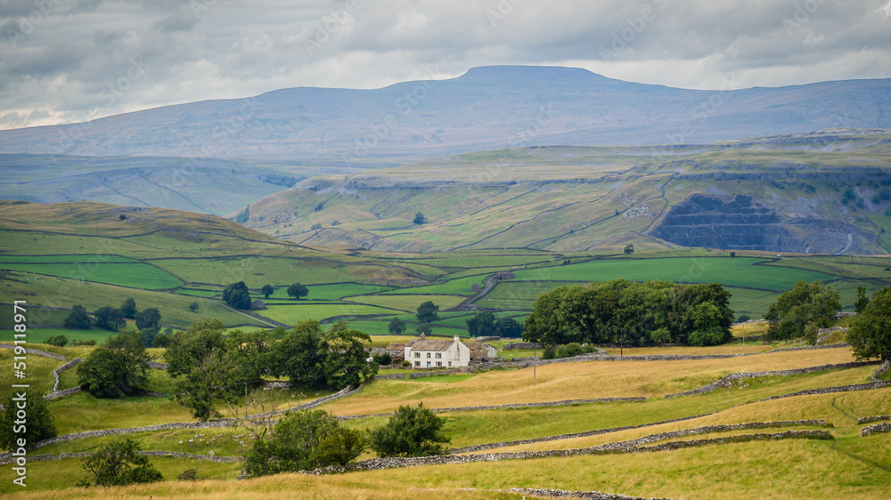 Ingleborough from Winskill Stones above Langcliffe near Settle in the Yorkshire Dales