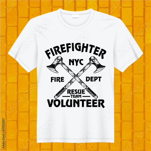 firefighter NYC fire dept resume team volunteer t-shirt design
