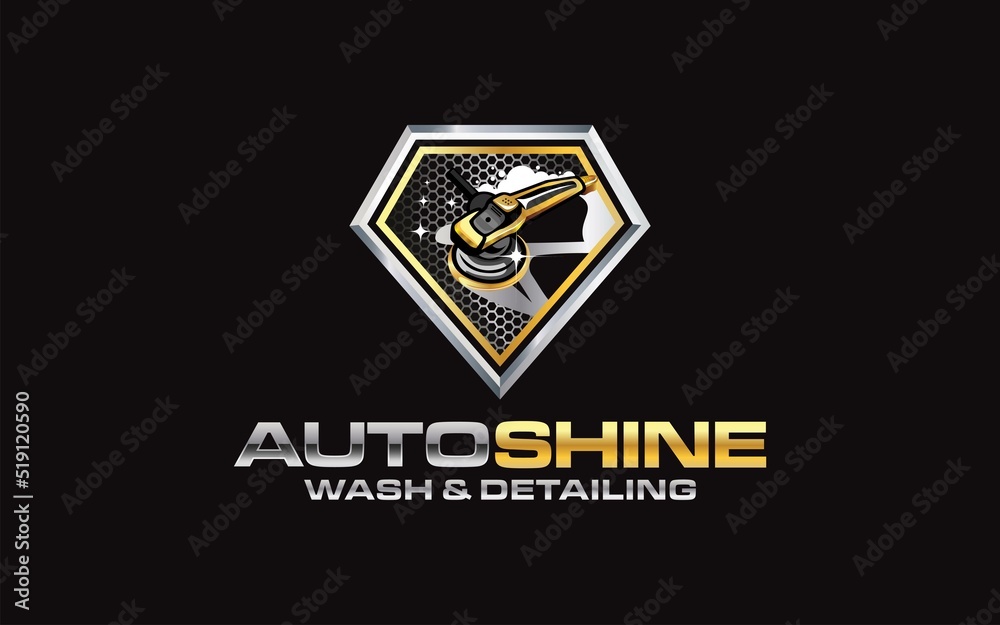 Illustration vector graphic of auto shine wash and detailing servis logo design template Illustration vector graphic of auto shine wash and detailing servis logo design template