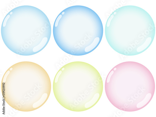 シャボン玉のアイコン6種セット