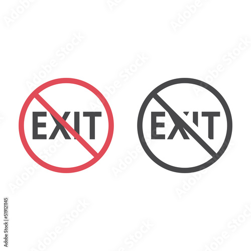 Free Download No exit black and red vector sign. Prohibition and warning icon. - GFXLoad