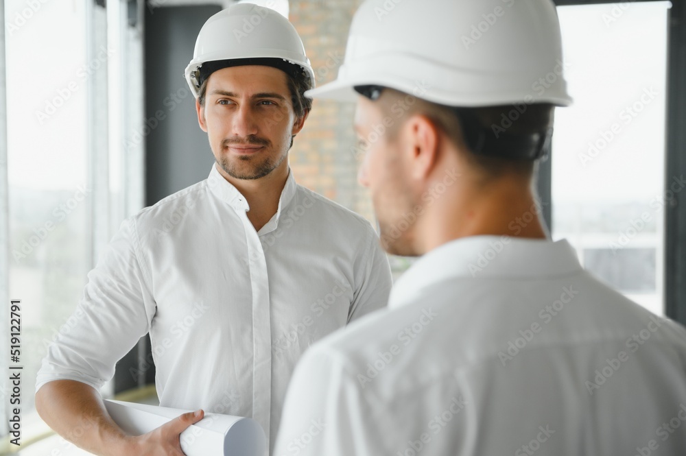 two business man construction site engineer.