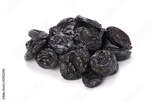 prunes pitted isolated on white background