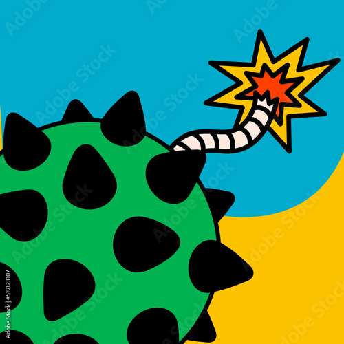 Cartoon vector funny cute Comic characters, black mine.