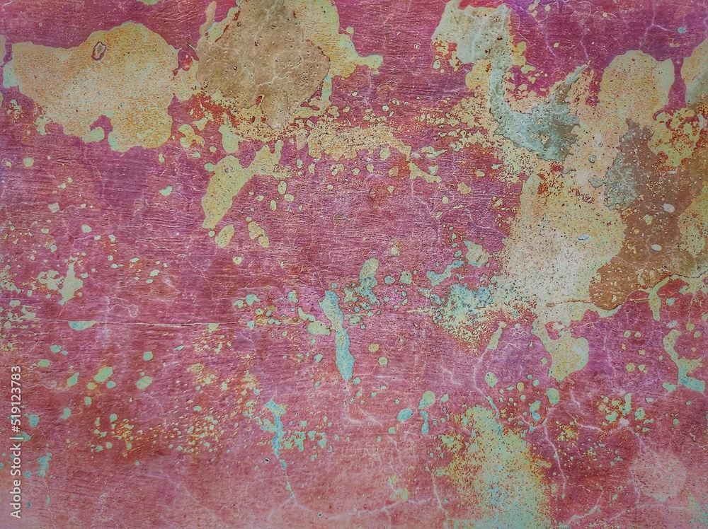 Background Majanta wall texture abstract grunge ruined scratched.Grunge Background Texture, Abstract Dirty Splash Painted Wall.Grunge wall texture background. Paint cracking off dark wall with rust.
