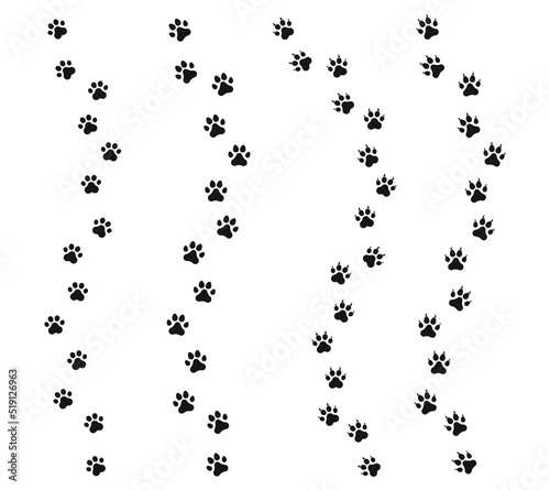 Cat and dog paw print icon set. Vector EPS 10
