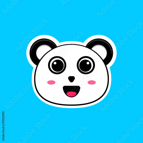 Cute panda face vector illustration.