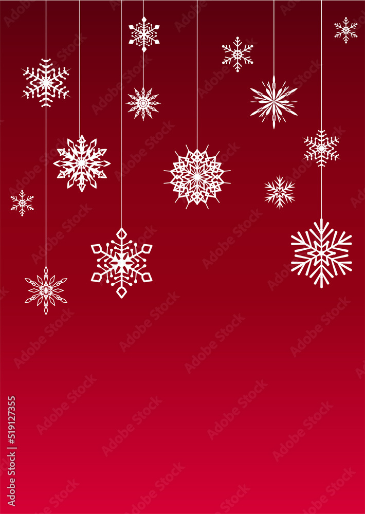 赤いクリスマス背景 雪の結晶オーナメント 赤いクリスマス背景 雪の結晶オーナメント