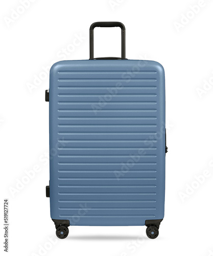 Blue suitcase isolated on white background	