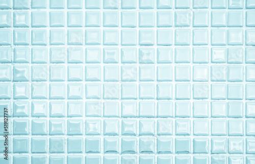 Blue ceramic wall and floor tile abstract background. Design geometric gray mosaic texture decoration