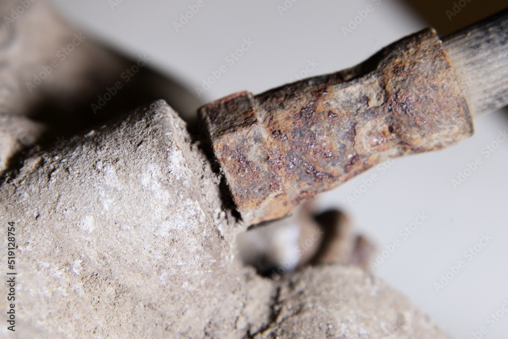 Old rusty hydraulic brake caliper pipe close up, car brakes repair