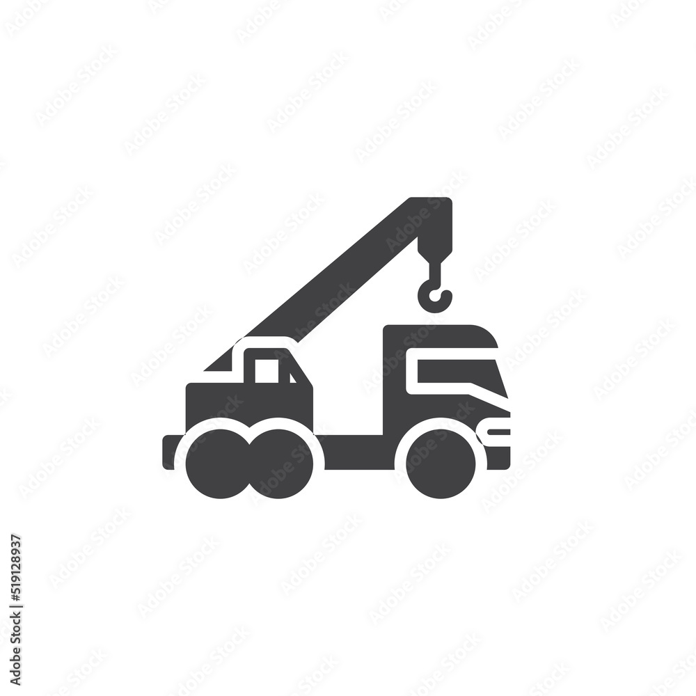 Crane truck vector icon