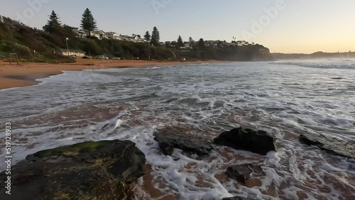 Warriewood Beach view in the morning with clear sky, Sydney, Australia. photo