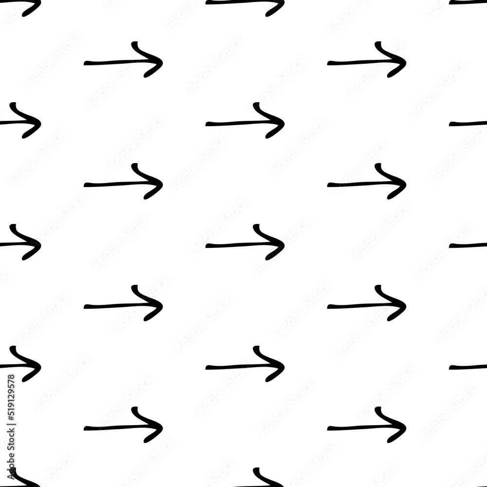 Seamless pattern with black hand drawn arrows Seamless pattern with black hand drawn arrows