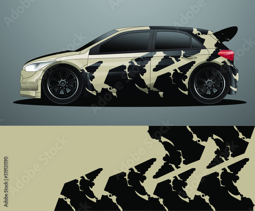Rally car decal graphic wrap vector, abstract background