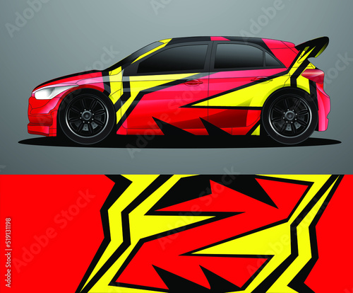 Rally car decal graphic wrap vector  abstract background