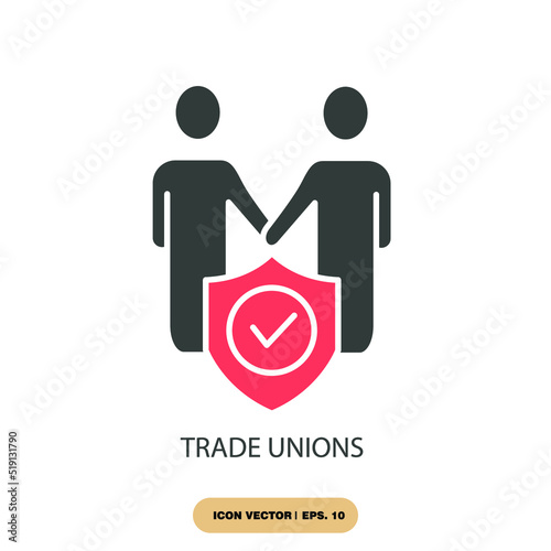 trade unions icons  symbol vector elements for infographic web