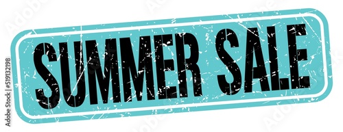 SUMMER SALE text written on blue-black stamp sign.