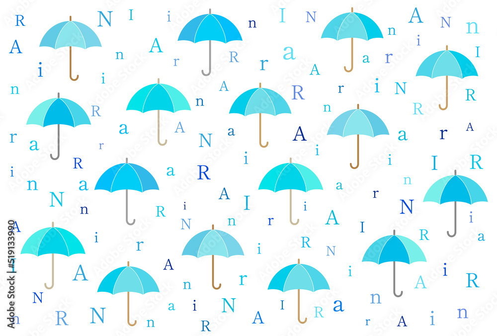 明朝体 雨 傘 抽象 模様 装飾 ベクター ai 素材 背景