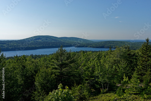 lake and mountains in the acadia national park
